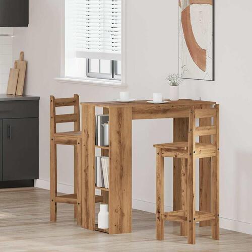 Barbord med hylde 102x50x103,5 cm konstrueret træ kunsteg