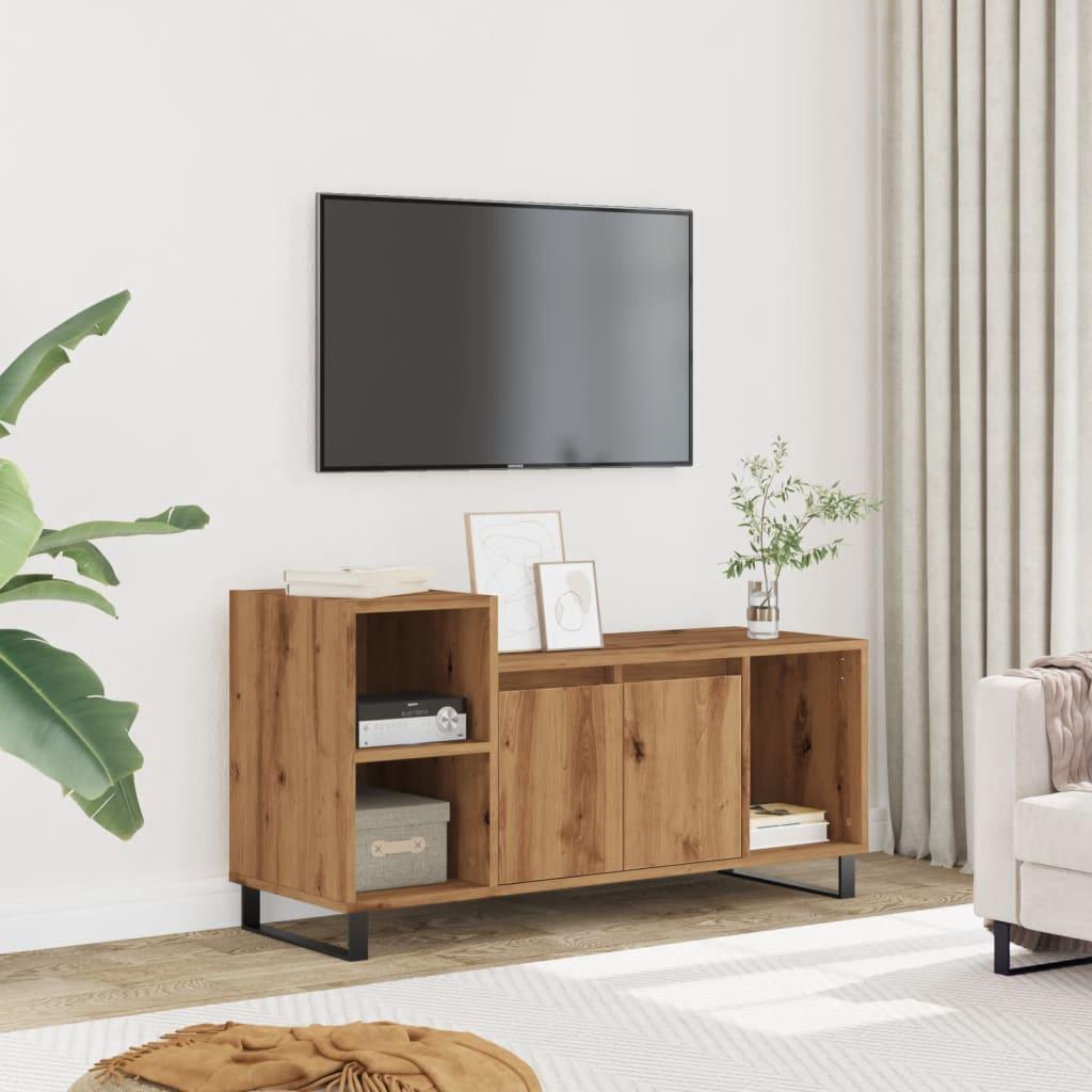 Tv-bord 100x35x55 cm konstrueret træ kunsteg