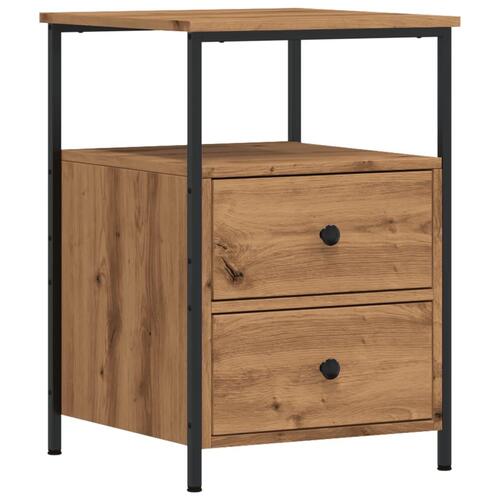 Sengeborde 2 stk. 34x35,5x50 cm konstrueret træ kunsteg