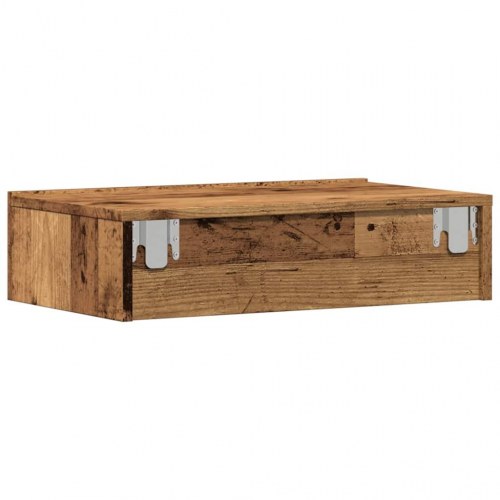 Tv-bord med LED-lys - 60×35×15,5 cm - antikt træ