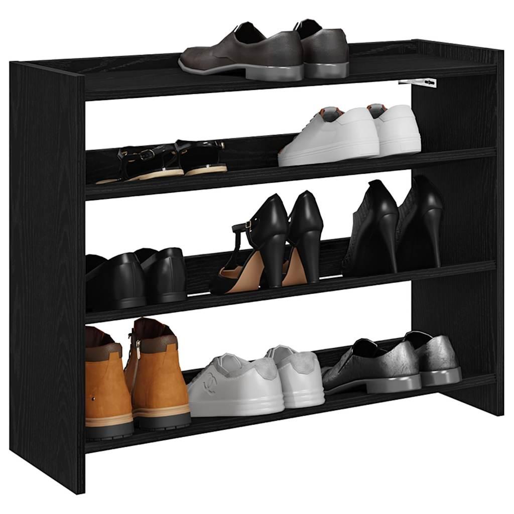 Skostativ 80x25x62 cm konstrueret træ sort