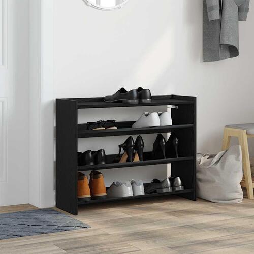 Skostativ 80x25x62 cm konstrueret træ sort