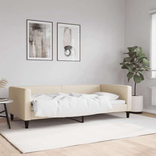 Daybed 90x200 cm i stof - cremefarvet sovesofa