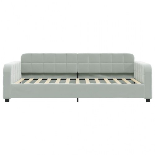 Daybed 100×200 cm i velour - lysegrå sovesofa/sengeramme