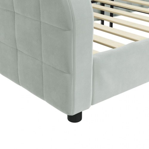 Daybed 100×200 cm i velour - lysegrå sovesofa/sengeramme