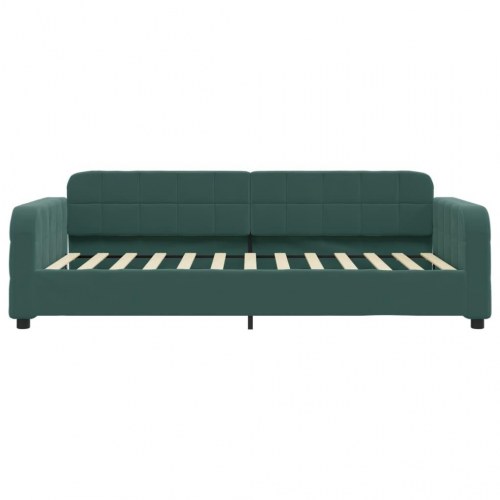 Daybed 100×200 cm i velour - mørkegrøn sovesofa