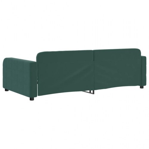 Daybed 100×200 cm i velour - mørkegrøn sovesofa