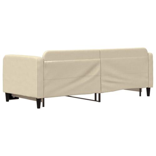 Daybed med udtræk 80x200 cm stof cremefarvet