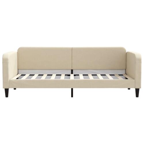 Daybed med udtræk 80x200 cm stof cremefarvet