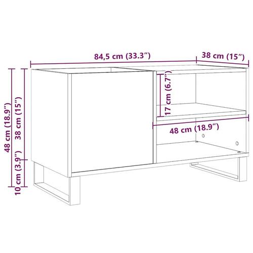 Vinylskab 84,5x38x48 cm konstrueret træ antikt trælook