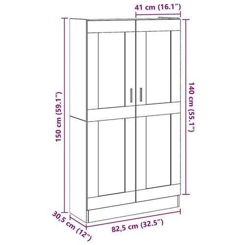 Skab 82,5x30,5x150 cm konstrueret træ kunsteg