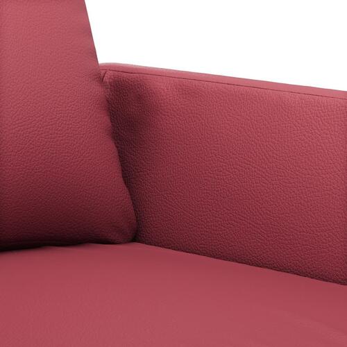 2-personers sofa 120 cm kunstlæder vinrød