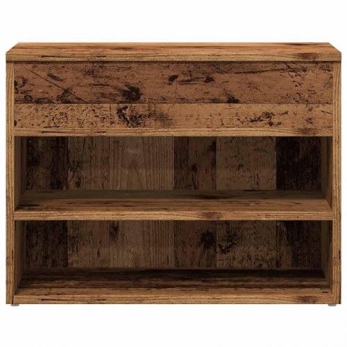 Skobænk/skoreol 60×30×45 cm i konstrueret træ - antikt træ