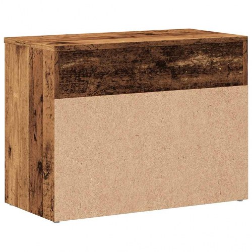 Skobænk/skoreol 60×30×45 cm i konstrueret træ - antikt træ