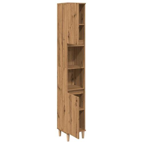 Badeværelsesskab 30x30x190 cm konstrueret træ kunsteg