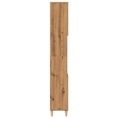 Badeværelsesskab 30x30x190 cm konstrueret træ kunsteg