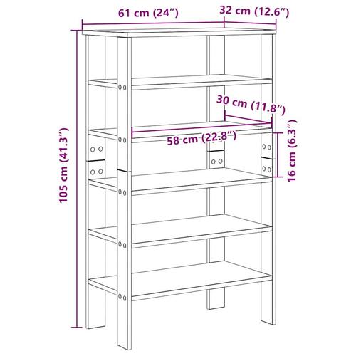 Skoreol 61x32x105 cm konstrueret træ sonoma-eg