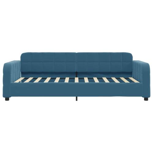 Daybed med udtræk og skuffer 100x200 cm velour blå