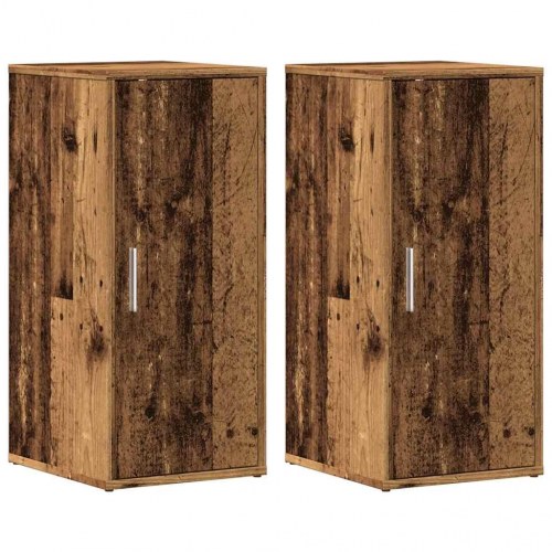 Skoskabe 2 stk. - 32×35×70 cm i konstrueret træ, antikt træ