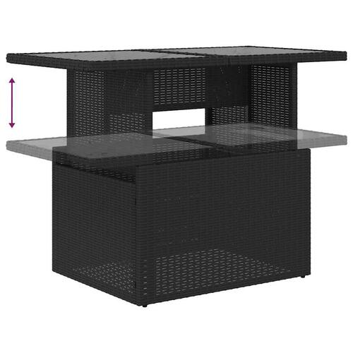Sofasæt til haven 9 dele med hynder polyrattan sort