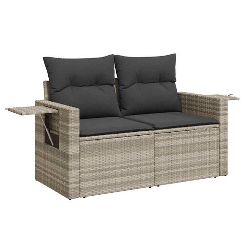 Sofasæt til haven 7 dele med hynder polyrattan lysegrå