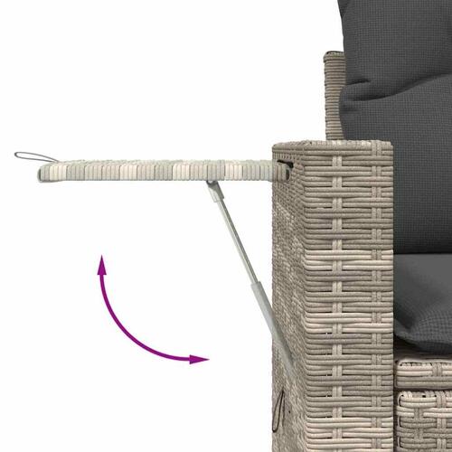 Sofasæt til haven 7 dele med hynder polyrattan lysegrå