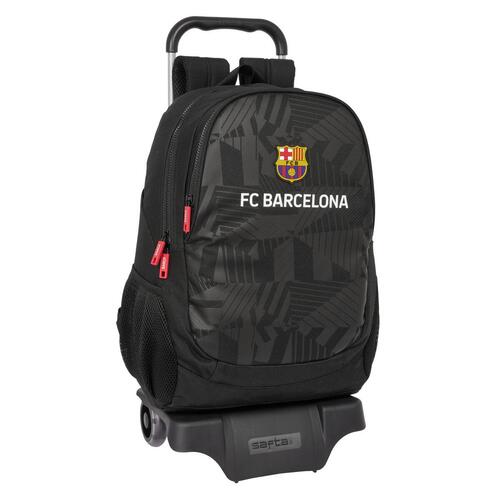 Skolerygsæk med Hjul F.C. Barcelona Black Sort 32 x 44 x 16 cm