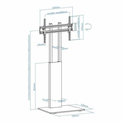 TV-holder TooQ FS2288M-B 32"-85" 40 kg