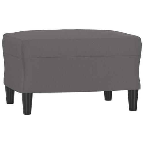 Sofastol med fodskammel 60 cm kunstlæder grå