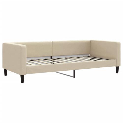 Daybed med madras 90x200 cm stof cremefarvet