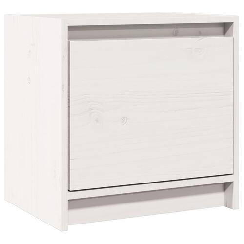 Sengebord 40x30,5x40 cm massivt fyrretræ hvid