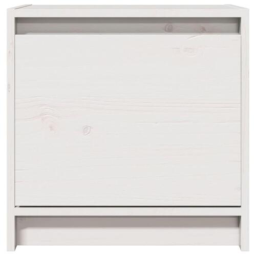 Sengebord 40x30,5x40 cm massivt fyrretræ hvid