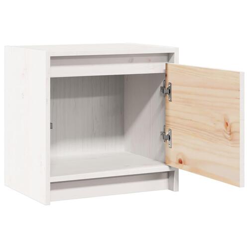 Sengebord 40x30,5x40 cm massivt fyrretræ hvid
