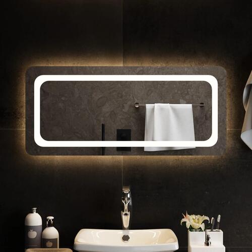 Badeværelsesspejl med LED-lys 90x40 cm