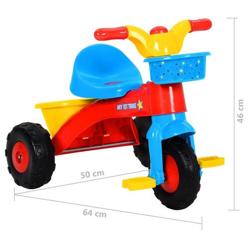 Trehjulet cykel flerfarvet