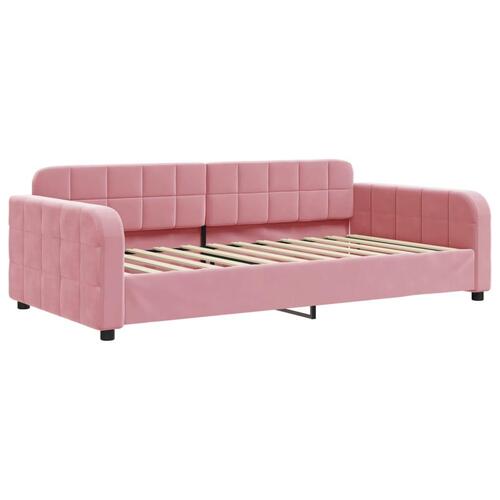 Daybed med madras 100x200 cm velour pink