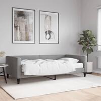 Daybed med madras 100x200 cm stof lysegrå