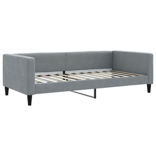 Daybed med madras 100x200 cm stof lysegrå
