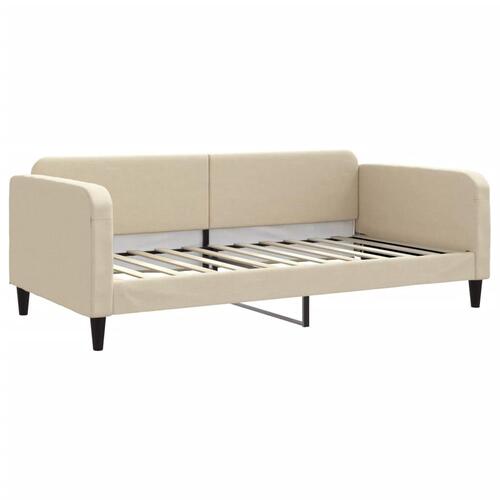 Daybed med madras 100x200 cm stof cremefarvet