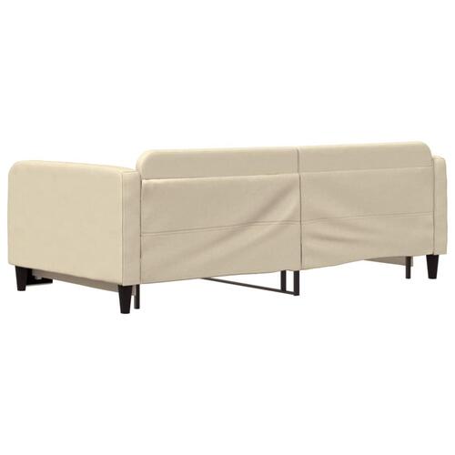 Daybed med udtræk 100x200 cm stof cremefarvet