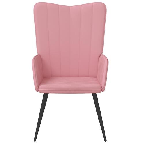 Lænestol fløjl pink