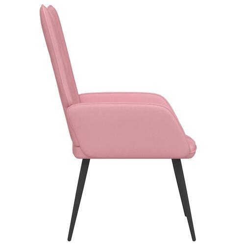 Lænestol fløjl pink