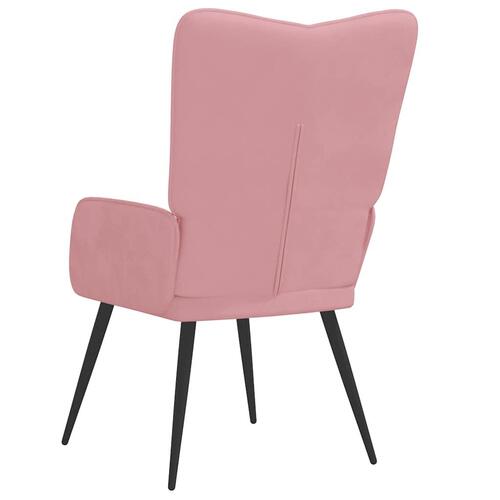 Lænestol fløjl pink