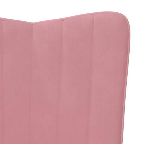 Lænestol fløjl pink