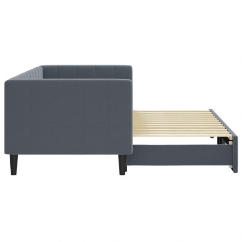 Daybed med udtræk 80 x 200 cm velour - mørkegrå