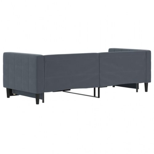 Daybed med udtræk 80 x 200 cm velour - mørkegrå