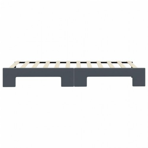 Daybed med udtræk 80 x 200 cm velour - mørkegrå