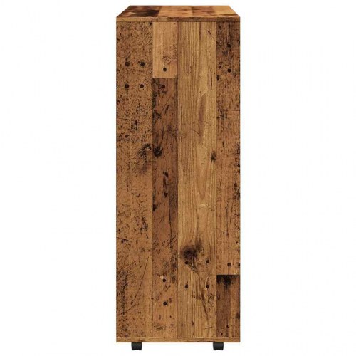 Garderobeskab på hjul 80×40×110 cm - antikt trælook