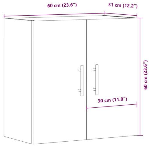 Vægskab 60x31x60 cm konstrueret træ kunsteg