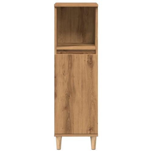 Badeværelsesskab 30x30x100 cm konstrueret træ kunsteg